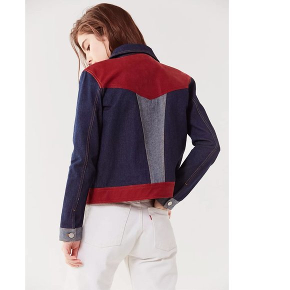 Urban Outfitters Jackets & Blazers - SOLD Urban Outfitters Women's Two-Tone Mechanic Gasoline Western Denim Jacket